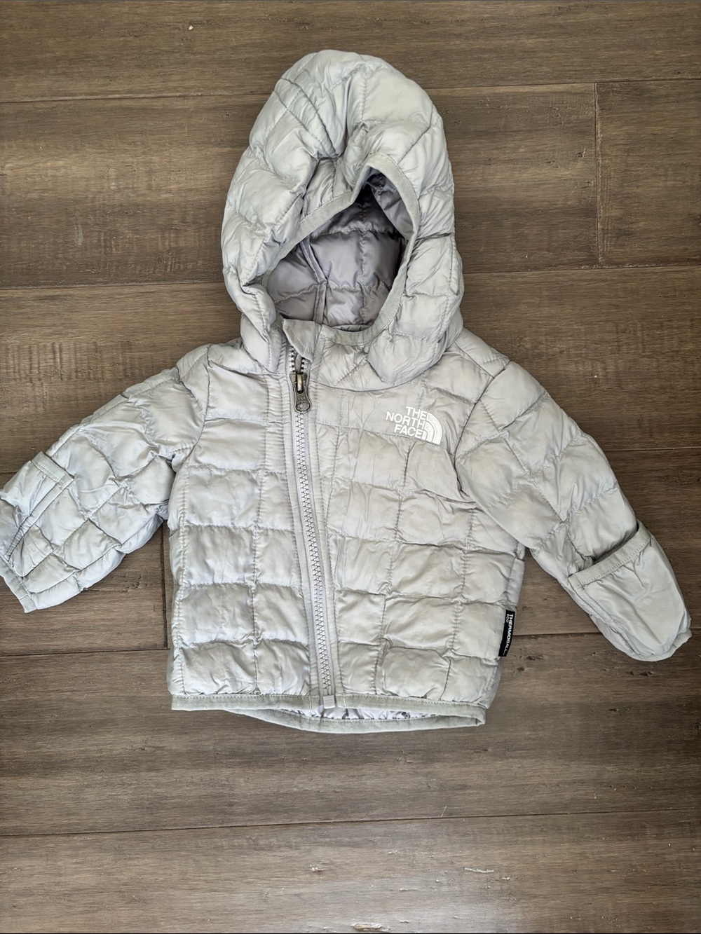 The North Face Hooded Infant Puffer Jacket - Gray